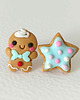 kolczyki z masy plastycznej Pastelowe kolczyki pierniczek i gwiazdka