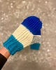 rękawiczki damskie Rękawiczki jednopalczaste z wełny merino turkus/ ecru