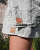 szorty damskie Szorty lniane w liście handmade