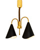 lampy wiszące Lampa wisząca Mid-Century Modern, mosiądz i metal, lata 70.,