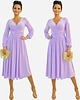 sukienki midi damskie Elegancka kotajlowa  sukienka  midi  lawendowa draperia r 36-56