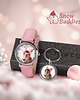 zegarki damskie Zestaw prezentowy - Konik - zegarek i brelok - skórzany, różowy