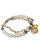 bransoletki złote Pearls /white/ perły majorka - bransoletka
