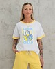 t-shirt damskie Bawełniana koszulka o luźnym kroju limoncello