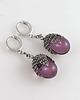 kolczyki wire wrapping Liliowe w siateczce - kolczyki  (lub klipsy) L