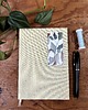 notatniki i albumy Żółty z liśćmi - notes A5 w siwą linię