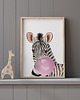 obrazy i plakaty do pokoju dziecięcego Plakat Zebra z gumą balonową P118