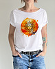 t-shirt damskie Słońce pomarańcza Biały Oversize
