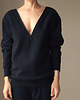 bluza bez kaptura damska Dwustronna bluza rozpinana dekolt V Suwak Czarna