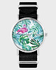 zegarki damskie Zegarek - Flaming, tropikalny - czarny, nylon