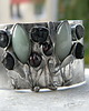 bransoletki z kamieni naturalnych Surowe czarne turmaliny   - BRANSOLETA MANKIET  CUFF