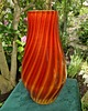 wazony Duży, pomarańczowo-czerwony wazon z żywicy epoksydowej i polimeru