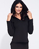 bluza z kapturem damska Czarna bluza damska z kapturem taliowana