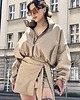 kurtki damskie Krótka kurtka bomber collar mocca