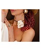 chokery Kremowy  jedwabny choker