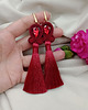 kolczyki soutache Kolczyki bordowe chwosty, długie kolczyki sutasz