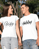t-shirt damskie Koszulki dla pary Hubby & Wifey