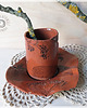 kubki RED FLORA - ceramiczny zestaw do picia kawy, herbaty