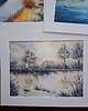obrazy Obraz akwarelowy "Świt nad rozlewiskiem" oprawiony w passe-partout 40x50 cm