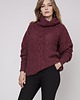 swetry damskie  Obszerny golf, SWE137 bordo MKM