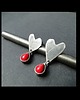 kolczyki srebrne Sztyfty Red Heart 002