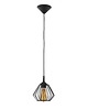 lampy wiszące Czarna lampa wisząca z pojedynczym źródłem światła KENITRA LOFT
