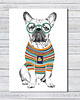 obrazy OBRAZ NA PŁÓTNIE -  70x100 BULLDOG HIPSTER