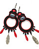 kolczyki soutache Czarne koła z pórkami