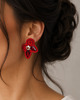 kolczyki soutache Czerwone kolczyki soutache