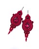 kolczyki soutache Kolczyki sutasz bordowe wieczorowe długie z kryształkiem Margo