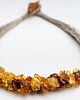 korale Naszyjnik bursztynowy na lnie GRONO multikolor