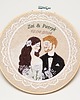 Ślub - inne Haft ślubny w tamborku 20 cm, indywidualna pamiątka ślubna, rocznicowa 56