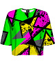 t-shirt damskie DR.CROW T-shirt Krótki CROP Abstract Geometric