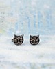 kolczyki ceramiczne Czarne kotki, mini kolczyki z kotkiem