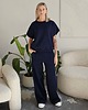 komplety damskie Chiara oversizowy komplet bezrękawnik i spodnie wide leg Navy granatowy
