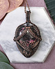 wisiory Miedziany wisiorek wire wrapping z rodonitem #472