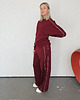 komplety damskie Kai komfortowy komplet z lamówką cherry