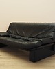 sofy i szezlongi Sofa skórzana czarna, włoski design, lata 60, produkcja: Włochy