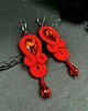 kolczyki soutache Czerwone eleganckie kolczyki sutasz z kryształkami