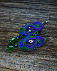 kolczyki soutache Fiolet-granat-zieleń- kolczyki soutache