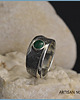 pierścionki srebrne Pierścionek emerald malachite