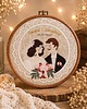 Ślub - inne Personalizowana pamiątka ślubna/rocznicowa, haft w oprawie vintage