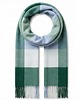 szale damskie Szalik Damski kaszmirowy w kratkę zielony niebieski kolorowy szal prezent