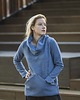 bluza bez kaptura damska Bluza KANGURKA niebieski jeans