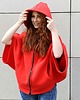 bluza z kapturem damska Ponczo narzutka bluza kurtka