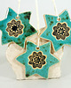 ozdoby choinkowe Turkusowe gwiazdki choinkowe - ozdoby ceramiczne