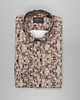 koszule męskie Koszula calimera 00540 długi rękaw beżowy slim fit