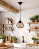 lampy wiszące Czarna lampa wisząca z pojedynczym źródłem światła KENITRA LOFT