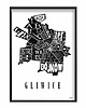 plakaty Mapa - GLIWICE  plakat czarno biały