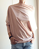 tuniki damskie Asymetryczna Bluzka trapez beżowa